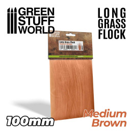 Herbe longue 100mm - Marron moyen
