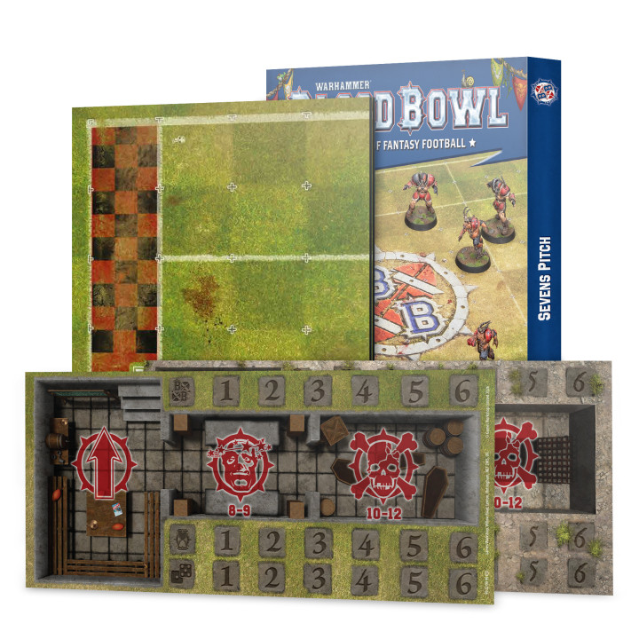 Sevens Pitch: Double-sided Pitch and Dugouts - BLOOD BOWL