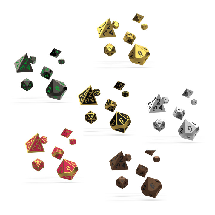 A TRIER - Set de 7 Dès RPG en Metal