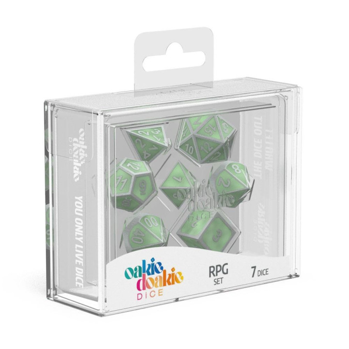 A TRIER - 7 Dice RPG-Set Metal Glow in the Dark