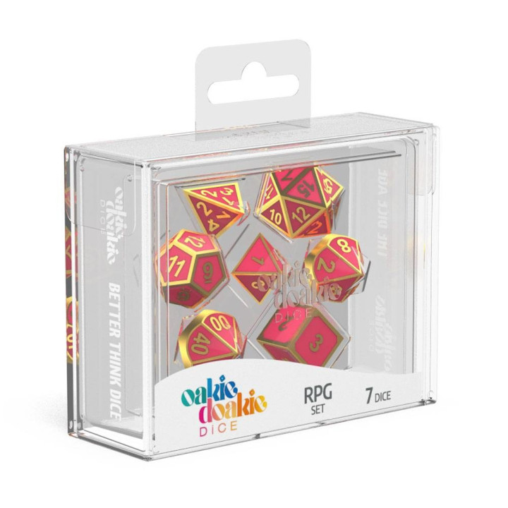 A TRIER - 7 Dice RPG-Set Metal Glow in the Dark