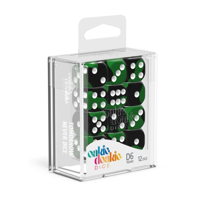 ACCESSOIRES JEUX DE SOCIÉTÉ - Glow in the Dark Oakie Doakie Dice - 12 dés D6 de 16 mm
