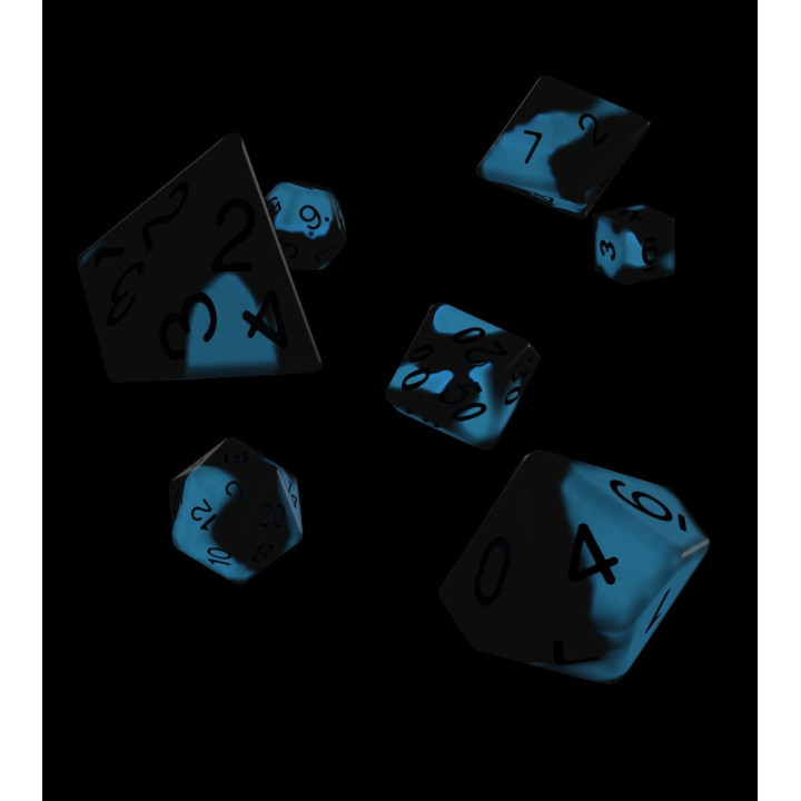 DÉS - 7 Dice RPG-Set Glow in the Dark