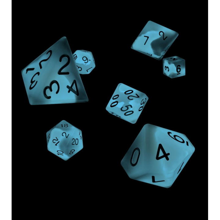 DÉS - 7 Dice RPG-Set Glow in the Dark
