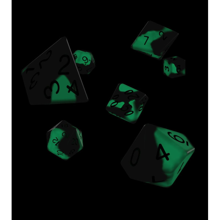 DÉS - 7 Dice RPG-Set Glow in the Dark