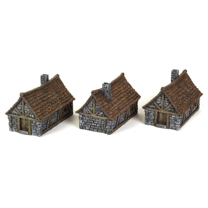 Medieval Houses set - Pre-painted Resin Terrain - LAND