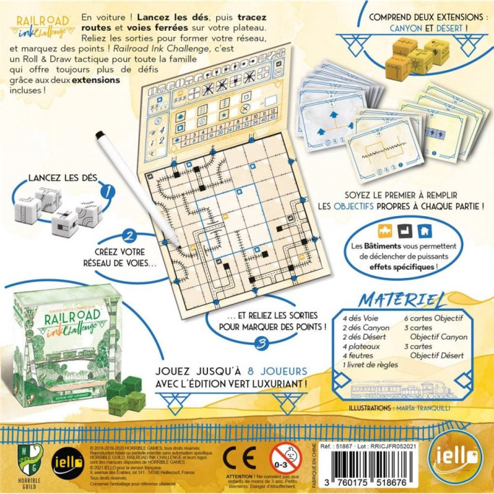 Railroad Ink Challenge - Jaune Brulant - FAMILIENSPIELE