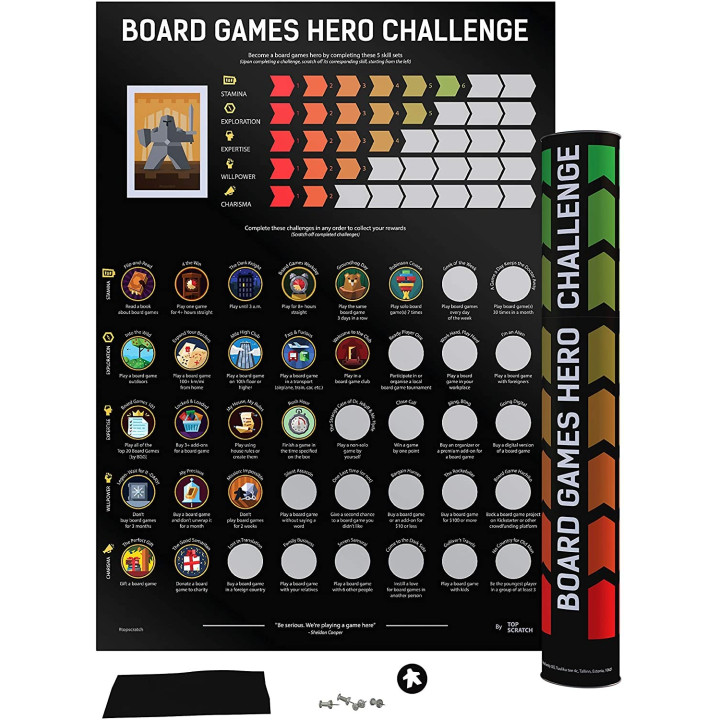 Board Games Hero Challenge Scratch Poster - BOARD GAMES