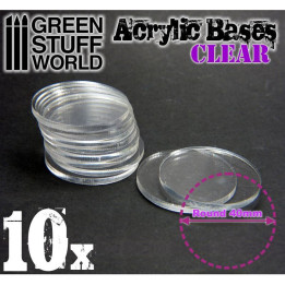 SOCLES FIGURINES - Socles Acrylique Transparent (x10) 40mm