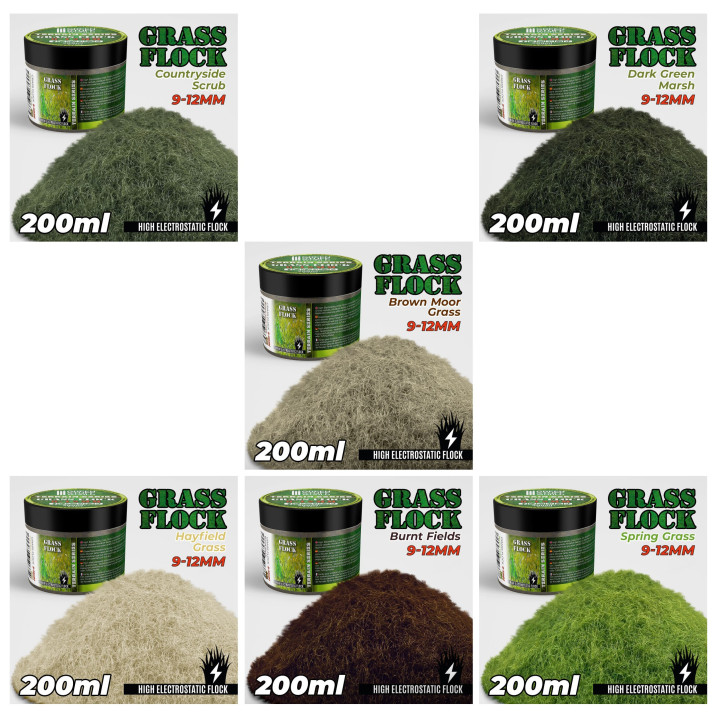 Static Grass Flock 9-12mm 200 ml - STATIC GRASS