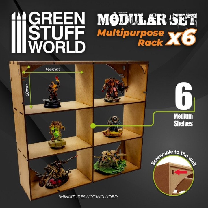 MDF Multipurpose Rack x6 - HOBBY DISPLAYS