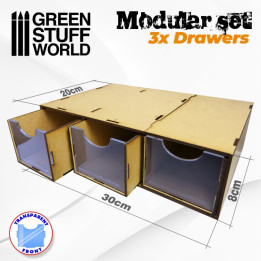Modular Set 3x Drawers - HOBBY DISPLAYS