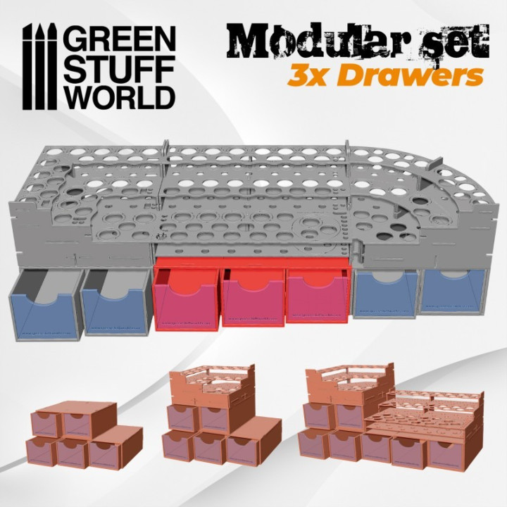 Modular Set 3x Drawers - HOBBY DISPLAYS