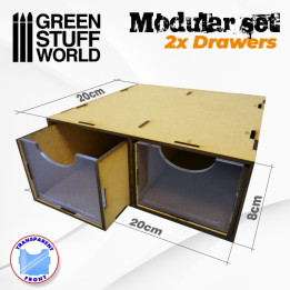 Ensemble modulaire 2x tiroirs MDF - HOBBY DISPLAYS