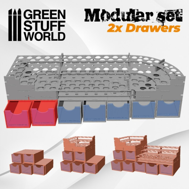 Modular Set 2x Drawers - HOBBY DISPLAYS