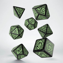 ACCESSOIRES JEUX DE SOCIÉTÉ - Celtic Revised Black & green Dice Set
