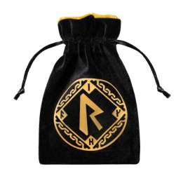 ACCESSOIRES JEUX DE SOCIÉTÉ - Runic Dice Bag Black & Golden Velour