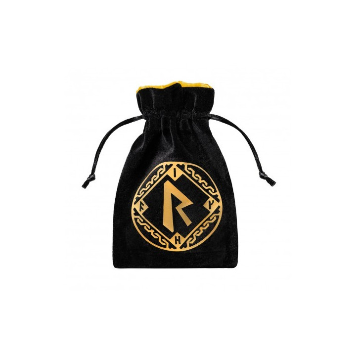 ACCESSOIRES JEUX DE SOCIÉTÉ - Runic Dice Bag Black & Golden Velour