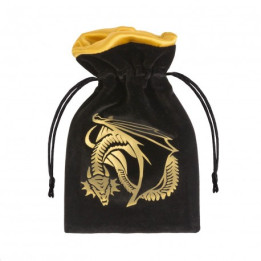 BOURSE - Dragon Dice Bag Black & Golden Velour