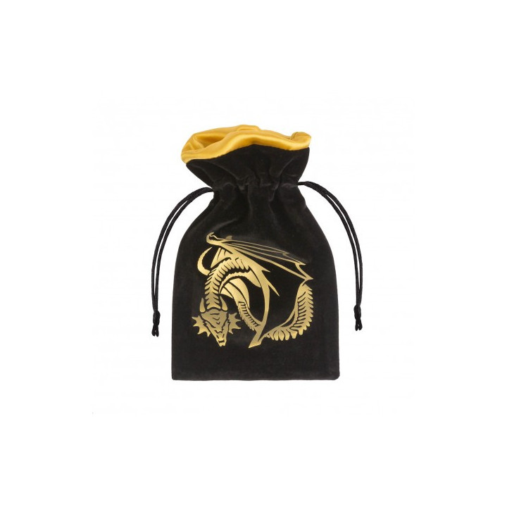 Dragon Dice Bag Black & Golden Velour - BÖRSE