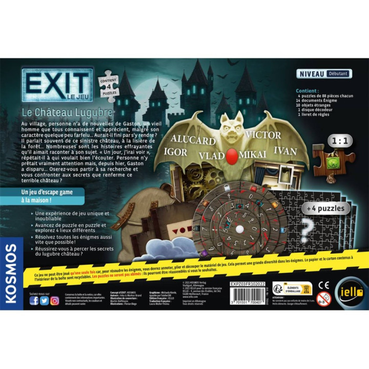 JEUX SOLO - Exit Puzzle : Le Château Lugubre