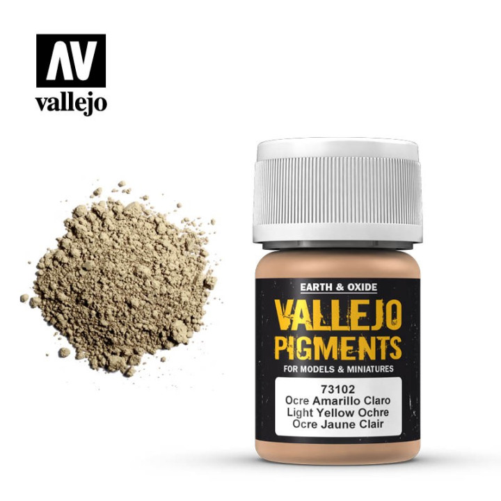 PEINTURES - Vallejo Pigments - Light Yellow Ochre (73.102)