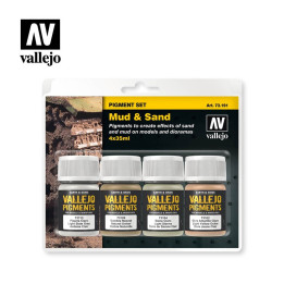PEINTURES - Vallejo Pigments - Mud & Sand Set (73.191)