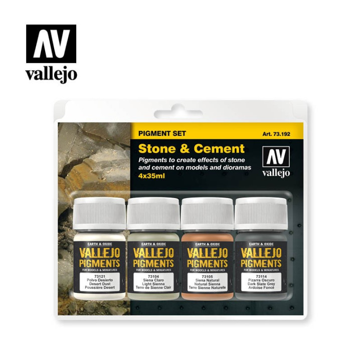 PEINTURES - Vallejo Pigments - Stone & Cement Set (73.192)