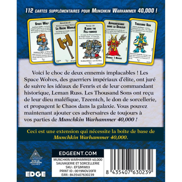 Munchkin Warhammer 40K - Sauvagerie et Sorcellerie - GIOCHI DA TAVOLO
