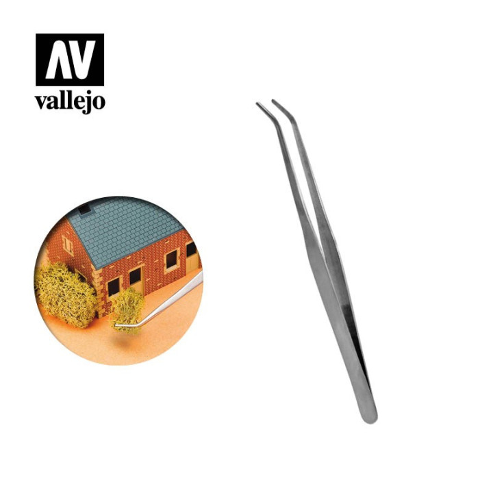 Strong Curved Stainless Steel Tweezers (175 mm) (T12009) - MODELLING TOOLS + ACCESSORIES