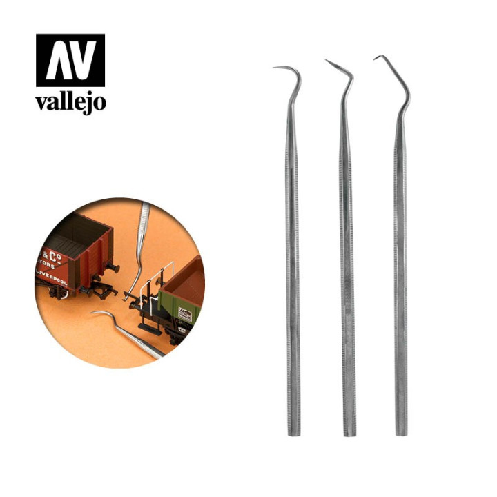 OUTILS DE SCULPTURE - Set of 3 stainless steel probes (T02001)