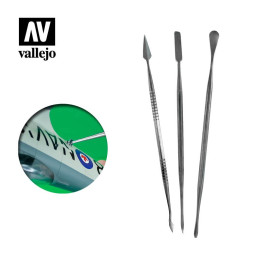 OUTILS DE SCULPTURE - Set of 3 stainless steel carvers (T02002)
