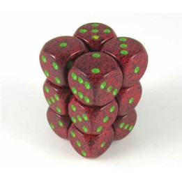 ACCESSOIRES JEUX DE SOCIÉTÉ - Chessex Speckled 16mm D6 (12 Dice) - Strawberry