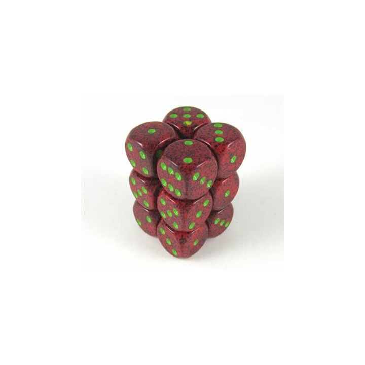 ACCESSOIRES JEUX DE SOCIÉTÉ - Chessex Speckled 16mm D6 (12 Dice) - Strawberry