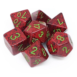 ACCESSOIRES JEUX DE SOCIÉTÉ - Chessex Speckled Polythedral 7-Die Set - Strawberry