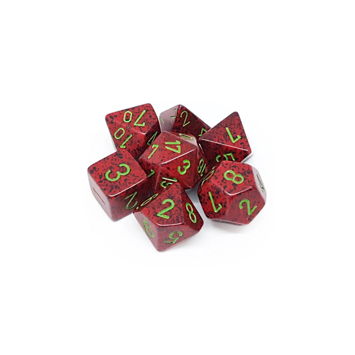 ACCESSOIRES JEUX DE SOCIÉTÉ - Chessex Speckled Polythedral 7-Die Set - Strawberry