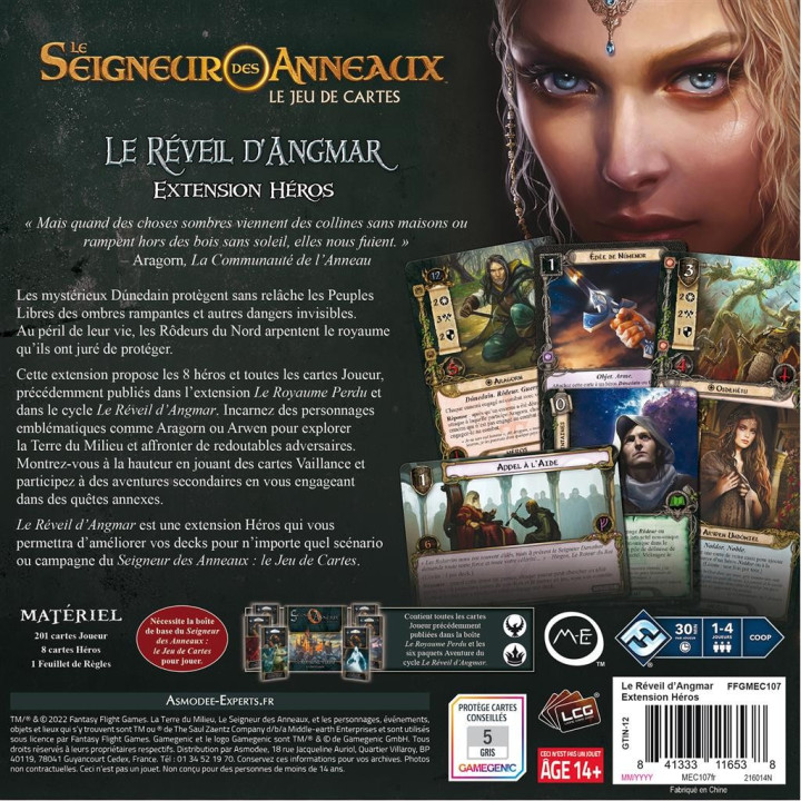 JEUX DE CARTES - Le Seigneur des Anneaux JCE - Le Réveil d'Angmar - Extension Héros