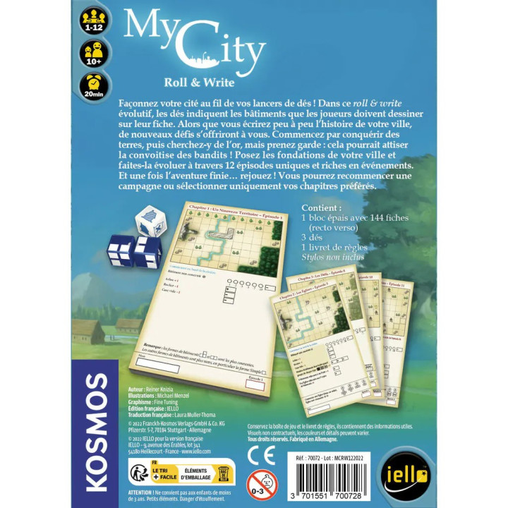 JEUX EN FAMILLE - My City - Roll & Write