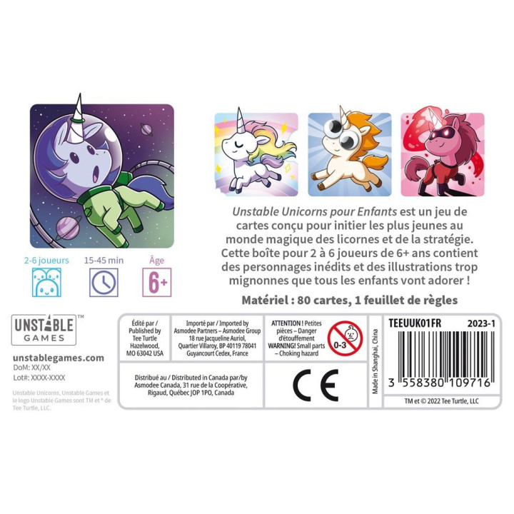 Unstable Unicorns pour Enfants - BOARD GAMES
