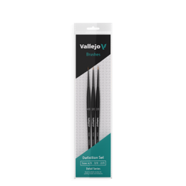 PINCEAUX - Vallejo - Brush Set / Detail - Definition Set - Synthetic Fibers (Sizes 4/0, 3/0 & 2/0)