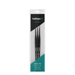 PINCEAUX - Vallejo - Brush Set / Detail - Design Set - Synthetic Fibers (Sizes 0, 1 & 2)