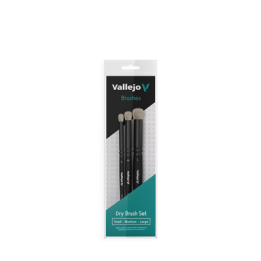 PINCEAUX - Vallejo - Brush Set / Dry Brush - Dry Brush Set - Natural Hair (S, M & L)