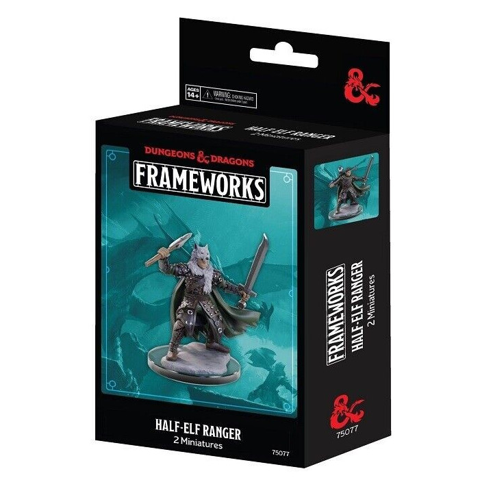 D&D Frameworks Unpainted Miniatures - Male Half-Elf Ranger - MINIS