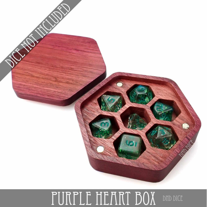 Purple Heart Wood Dice Box - DÉS