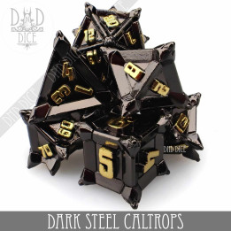 DÉS - Dark Steel Caltrops Metal Dice Set