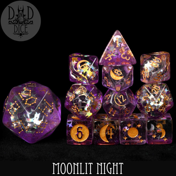 Moonlit Night 12 Dice Set - Dice