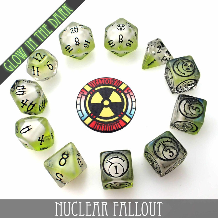 DÉS - Nuclear Fallout 11 Dice Set (Glow)
