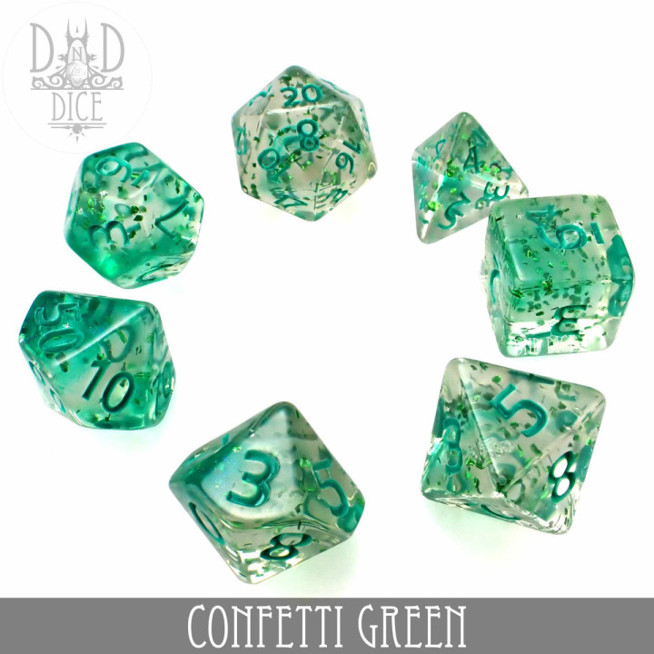 Confetti Green Dice Set - DÉS