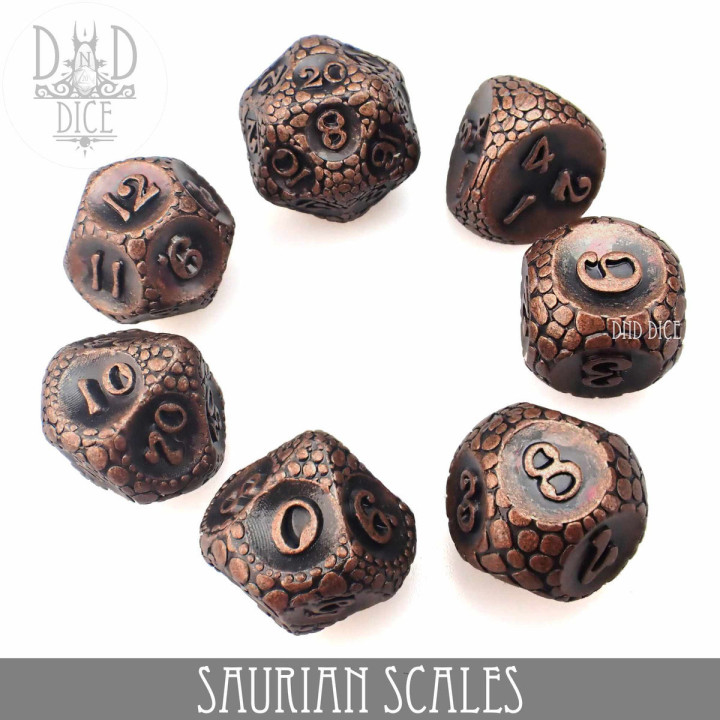 Saurian Scales Metal Dice Set - DES