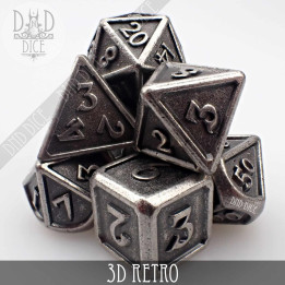DÉS - 3D Retro Metal Dice Set